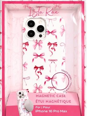 Pink Bow iPhone 16 Pro Max Phone Case - Isla Rae Brand New In Box